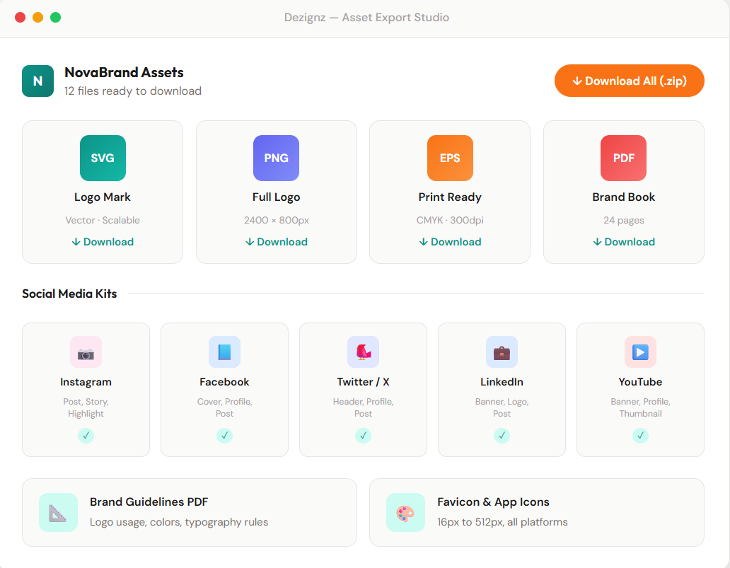 Dezignz — asset export studio